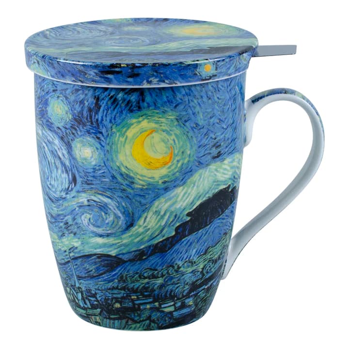Van Gogh Starry Night Infuser Mug with Lid in Gift Box